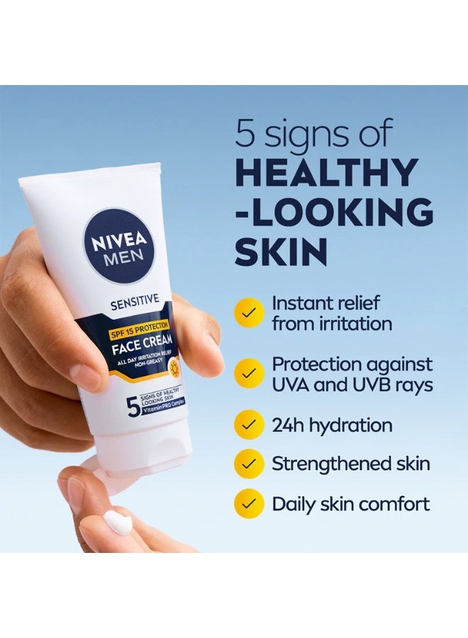 نيفيا كريم وجه للرجال للبشرة الحساسة، عامل حماية من الشمس SPF15، 75 مل - Image 2